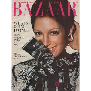 Harper&#39;s Bazaar US March 1970 Vintage Fashion Magazine 1970s Retro Birthday Anniversary Christmas Gift Present Photos Ads Advertisements