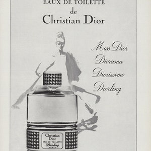 CHRISTIAN DIOR 1966 Vintage Advertisement 1960s Perfume Miss Dior Diorling Magazine Print Ad Collectible Wall Art Girlfriend Gift Decor image 2