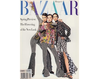 HARPER'S BAZAAR US July 1993 Vintage Fashion Magazine 1990s Birthday Anniversary Christmas Gift Present Ads Supermodels Kate Moss