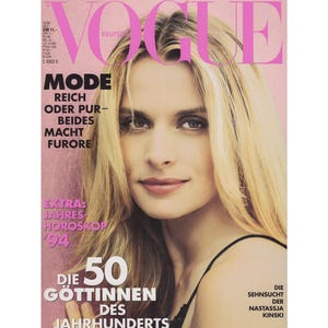 VOGUE GERMANY December 1993 Vintage Fashion Magazine 1990s Retro Birthday Anniversary Christmas Gift Present Photos Ads Advertisements