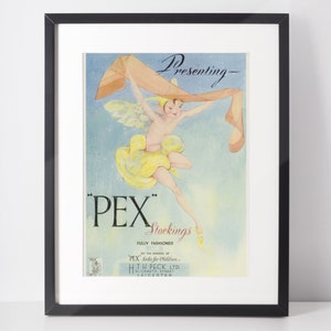 Bas PEX 1950 publicité vintage des années 1950 Lingerie impression publicité art mural anniversaire anniversaire cadeau de Noël cadeau entreprise intérieur de maison
