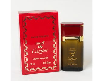 CARTIER Must de Cartier (1981) 15 ml Eau de Toilette EdT Splash Ligne Voyage 1980 Primera versión Chipre Fórmula original Sin usar en caja Raro