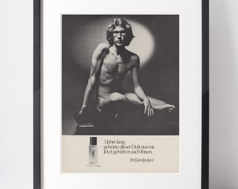 YVES SAINT LAURENT 1972 Rare Vintage Advertisement 1970s Perfume Print Ad Parfum Poster Wall Art Birthday Anniversary Christmas Gift Present