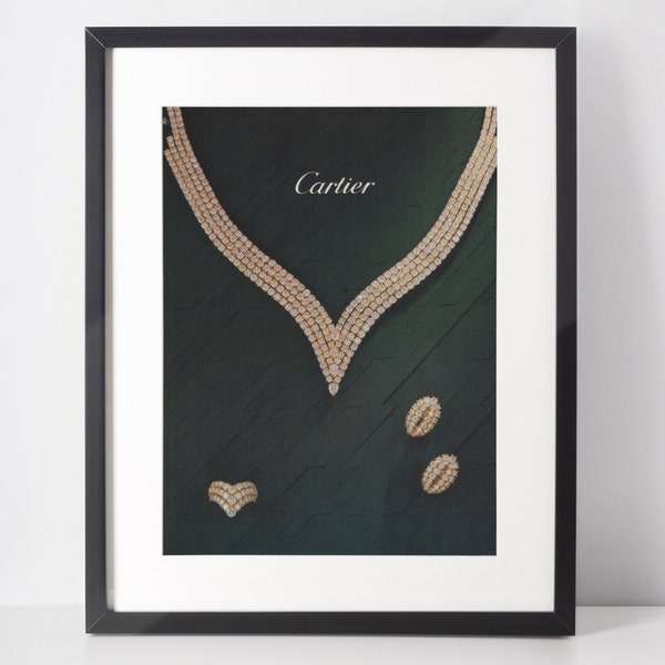 CARTIER 1986 Vintage Advertisement 1980s High Jewelry Print Ad Collectible Wall Art Birthday Anniversary Christmas Gift Interior Decoration