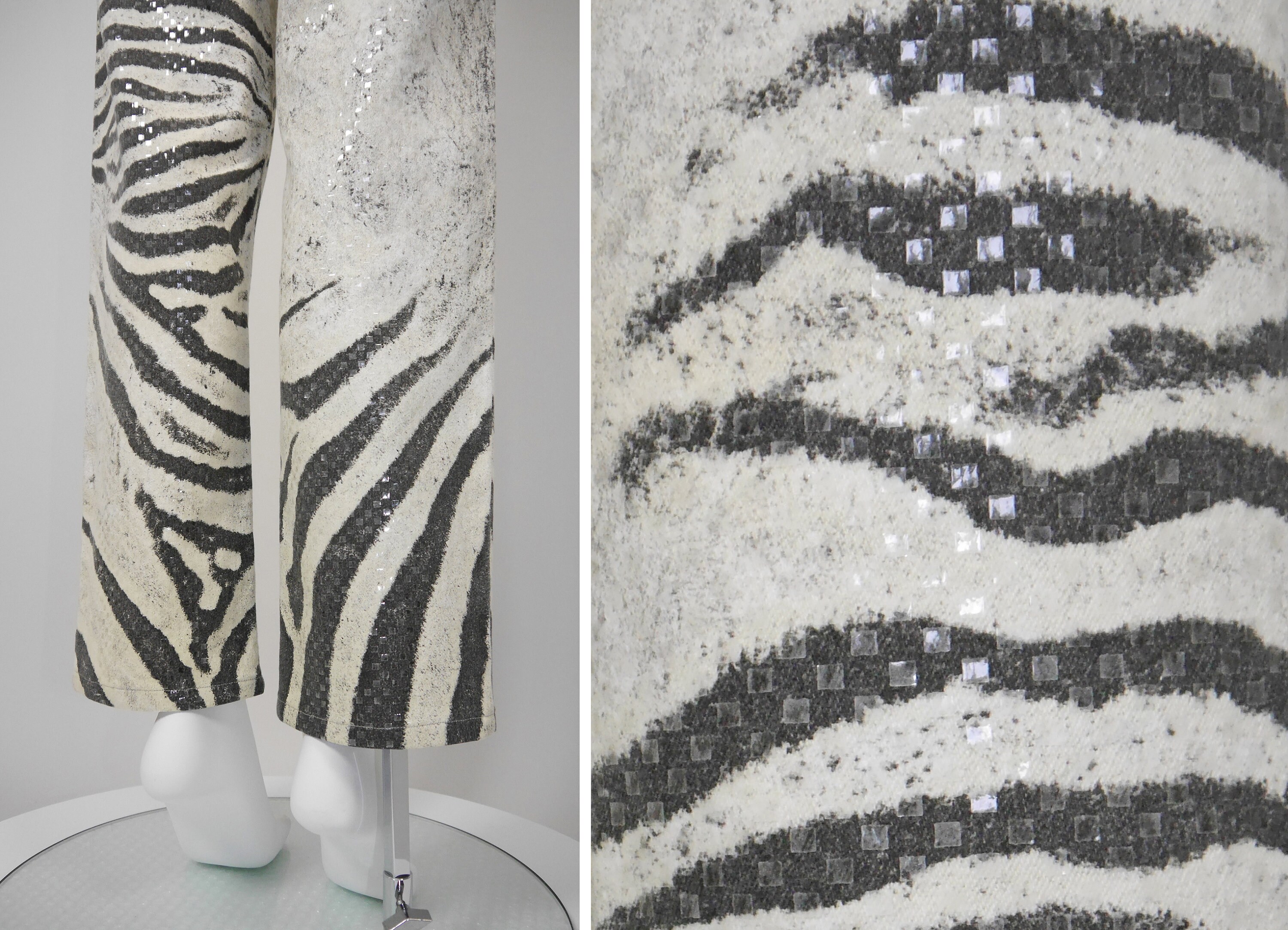 ROBERTO CAVALLI Spring 1999 Vintage Zebra Print Oversized Silk