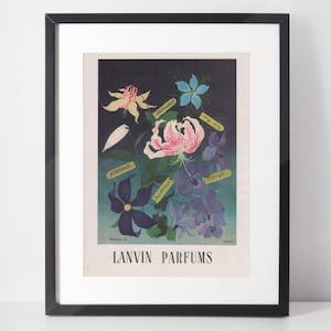 LANVIN 1947 vintage advertentie jaren 1940 parfum afdrukken advertentie geur parfum kunst verjaardag verjaardag kerstcadeau aanwezig vriendin cadeau