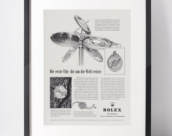 ROLEX 1955 Vintage Advertisement 1950s Luxury Watches Print Ad Collectible Wall Art Birthday Anniversary Christmas Gift Present Home Decor