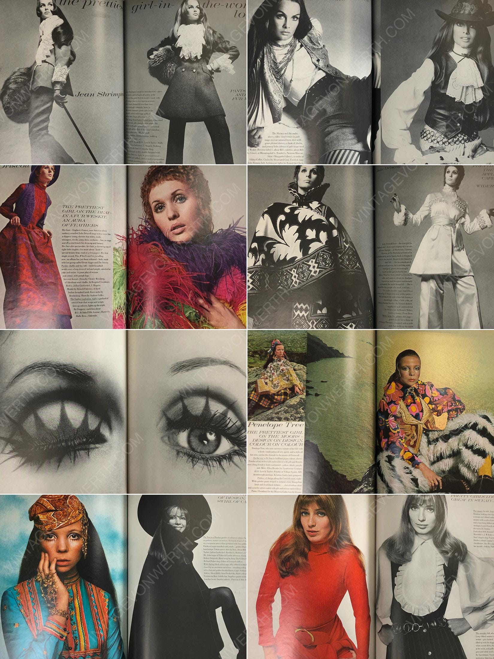 【アンティーク】1960年8月　Vogue VOGUE US 1968年8月1日号 ヴィンテージファッション雑誌 1960年代