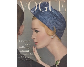 VOGUE US April 15, 1959 Vintage Fashion Magazine 1950s American Vogue Birthday Christmas Gift Present Photos Ads Advertisements Couture