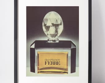 GIANFRANCO FERRÉ 1985 Publicidad vintage Perfume de los años 80 Revista Parfum Anuncio impreso Arte mural Regalo de Navidad para novia Regalo de lujo para ella