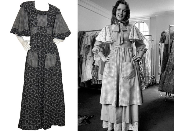Gina Fratini 1970s Vintage Boho Maxi Prairie Peasa