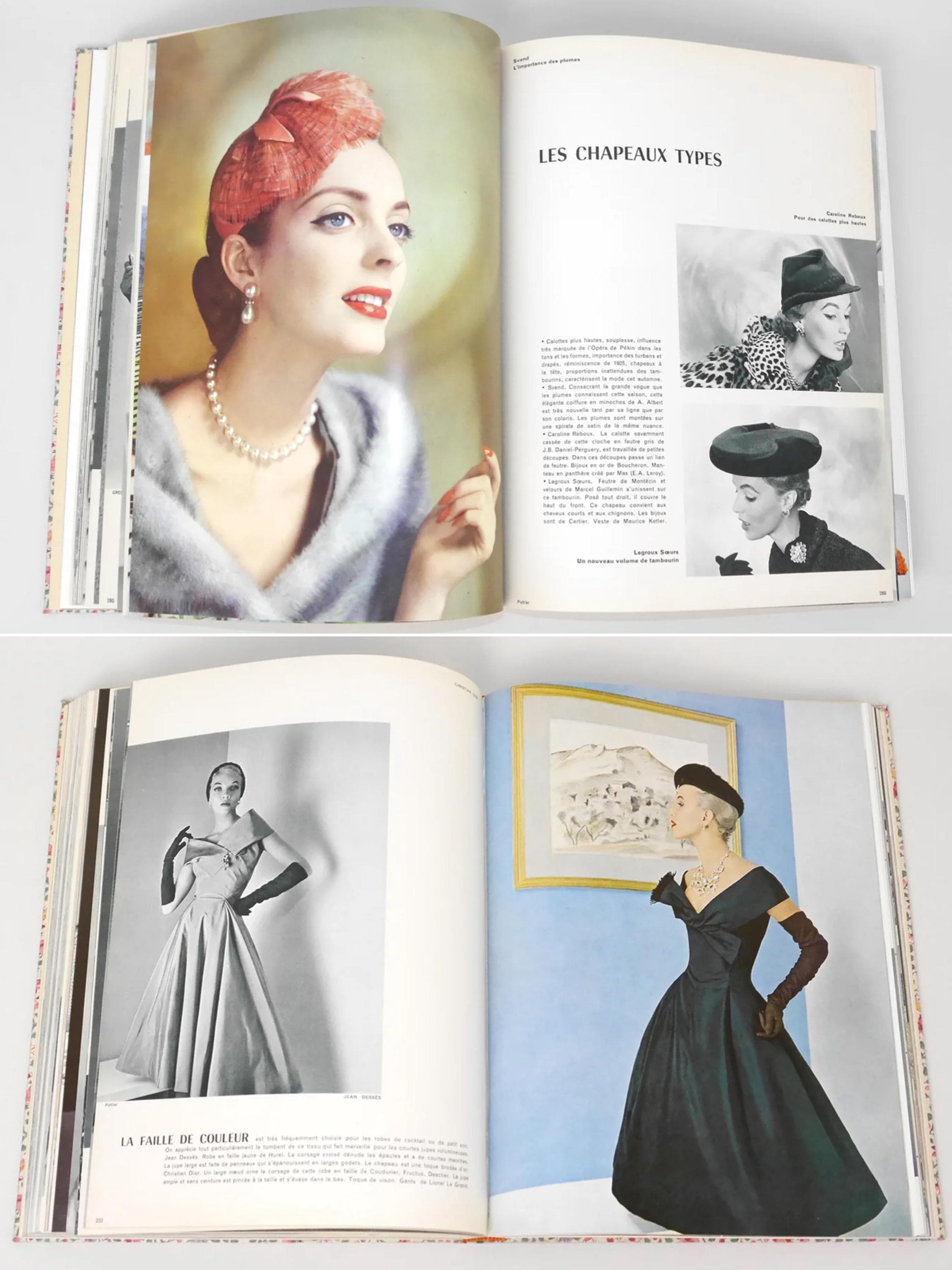 製本されたヴィンテージファッション雑誌 - L'OFFICIEL PARIS 1955
