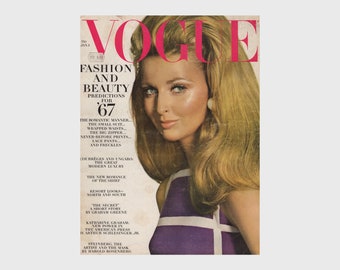 VOGUE US January 1st 1967 Vintage Fashion Magazine 1960s Retro Birthday Anniversary Christmas Gift Present Photos Ads Advertisements