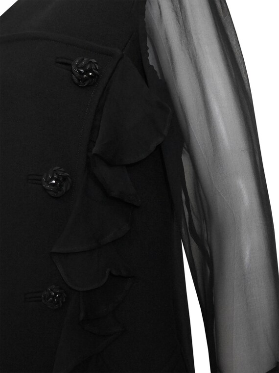 COURRÈGES Couture c. 1969 1960s Vintage Black Eve… - image 6