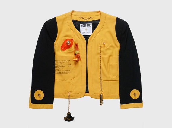 MOSCHINO Couture! Spring 1991 Lifesaver Jacket 1990s Vintage