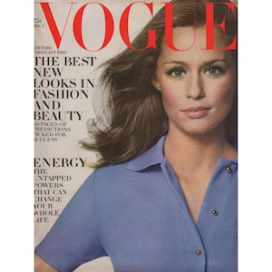 VOGUE US January 1st 1969 Vintage Fashion Magazine 1960s Retro Birthday Anniversary Christmas Gift Present Photos Ads Advertisements