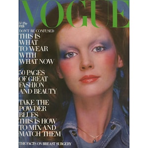 British VOGUE UK February 1971 Vintage Fashion Magazine 1970s Birthday Anniversary Christmas Gift Present Advertisements Photos Models