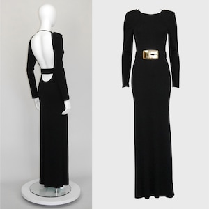 chinese dress ladies Gucci Black Broderie Anglaise Buttons Front Long Dress with Belt Detai –  Sellier main image 0
