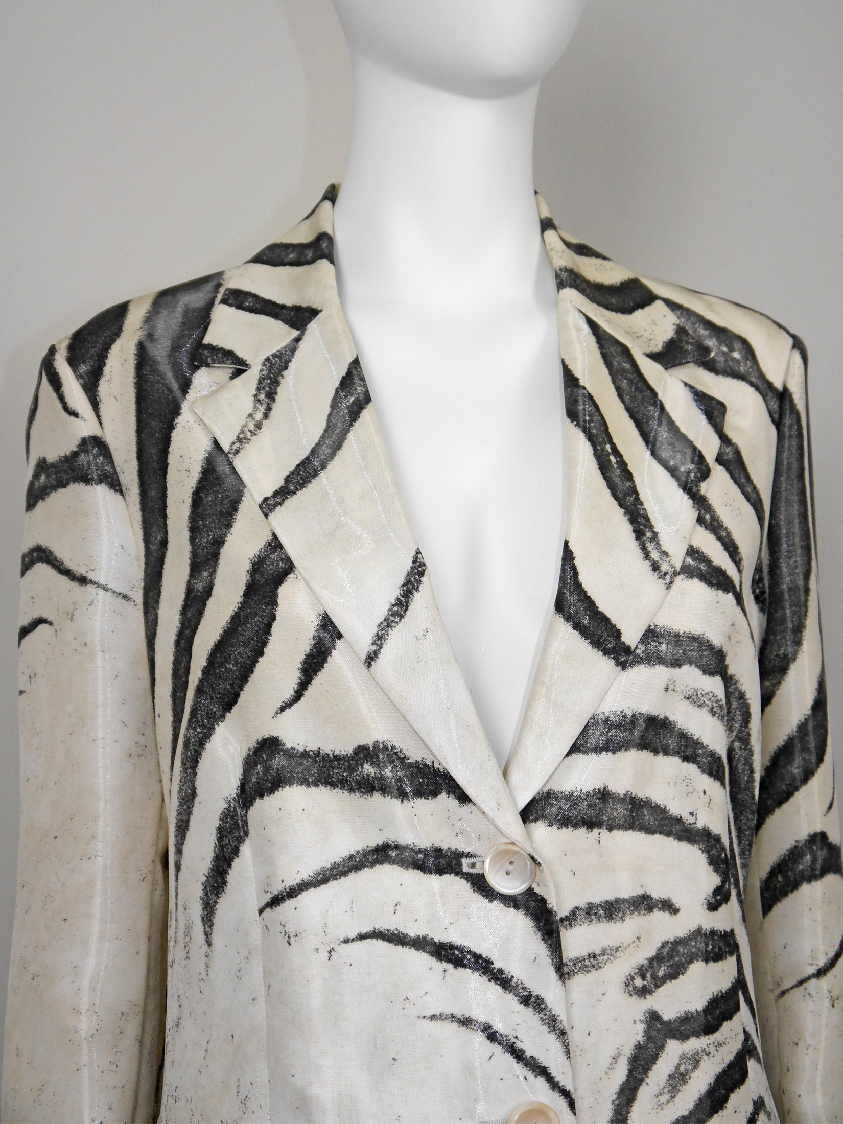 ROBERTO CAVALLI Spring 1999 Vintage Zebra Print Oversized