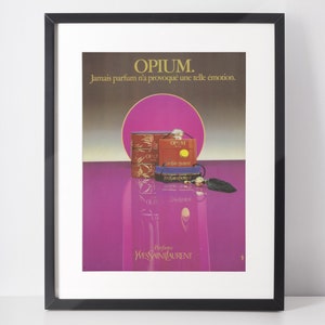 YVES SAINT LAURENT 1980 Vintage Werbung 1980er Jahre Opium Parfüm Print Anzeige Poster Wand Kunst Interior Design Home Decor Beauty Business Spa