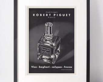 ROBERT PIGUET 1964 Vintage Advertisement 1960s Bandit Perfume Print Ad Collectible Wall Art Birthday Anniversary Christmas Gift Present