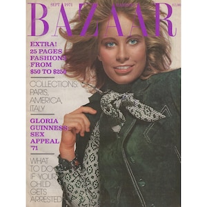 Harper&#39;s Bazaar US September 1970 Vintage Fashion Magazine 1970s Retro Birthday Anniversary Christmas Gift Present Photos Ads Advertisements