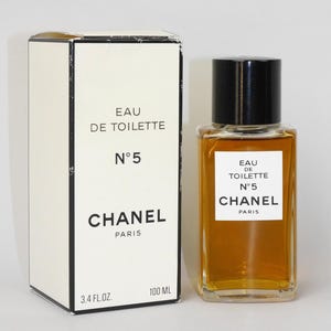 CHANEL No. 5 (1921) 100 ml Eau de Toilette EdT Splash Vintage Perfume Parfum 1980s 1990s Version Unused w/ Original Box