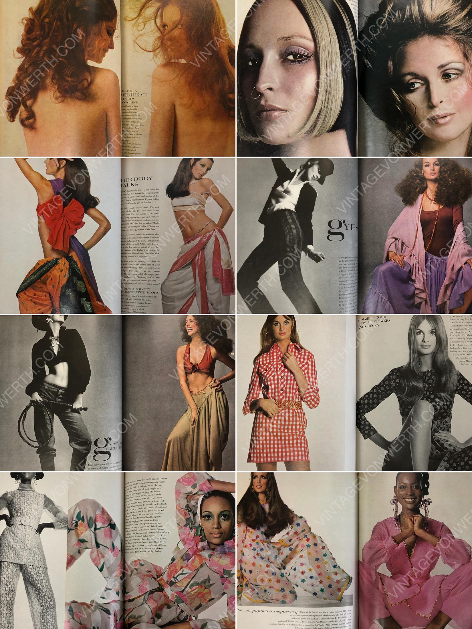 【アンティーク】1960年8月　Vogue VOGUE US April 15, 1969 Vintage Fashion Magazine 1960s Retro