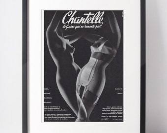CHANTELLE 1956 Vintage Advertisement 1950s Lingerie Print Ad Collectible Wall Art Christmas Birthday Anniversary Present Gift Home Decor