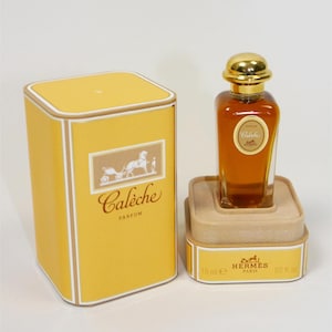 HERMÈS Calèche (1961) 15 ml Extrait de Parfum Profumo vintage anni &#39;80 Versione Splash Pre-codice a barre Inutilizzato con scatola Fragranza floreale cipriata