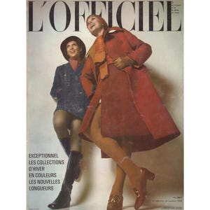 L&#39;OFFICIEL Paris September 1969 French Vintage Fashion Magazine 1960s Birthday Anniversary Christmas Gift Present Photos Ads Advertisements