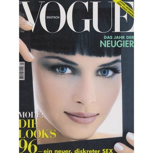 VOGUE GERMANY January 1996 Vintage Fashion Magazine 1990s Retro Birthday Anniversary Christmas Gift Present Photos Ads Advertisements