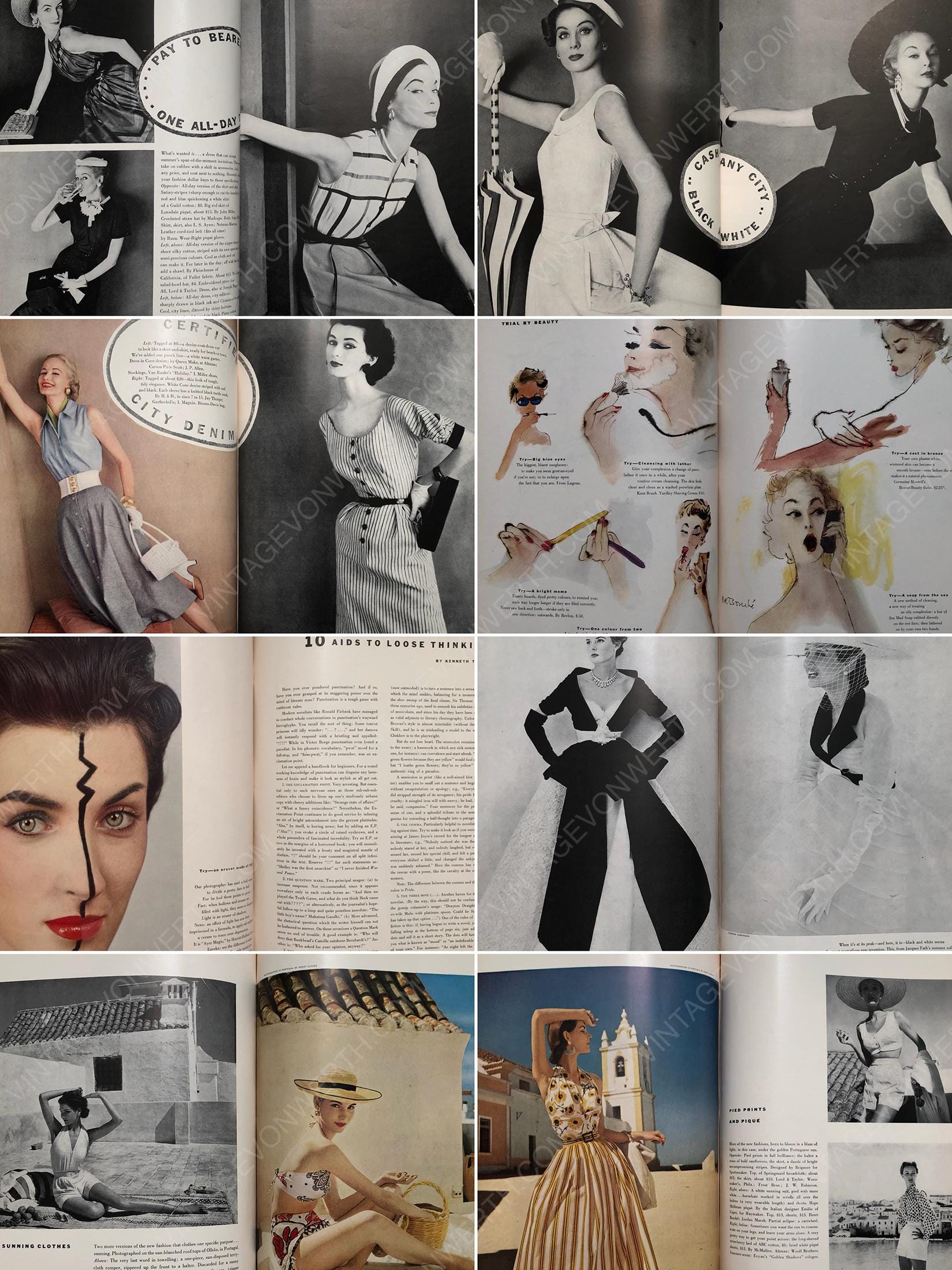 VOGUE US 1952年6月号 ヴィンテージファッション雑誌 1950年代 レトロ