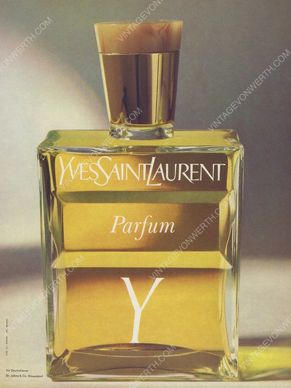 Buy YVES SAINT LAURENT 1966 Vintage Advertisement 1960s Y Perfume