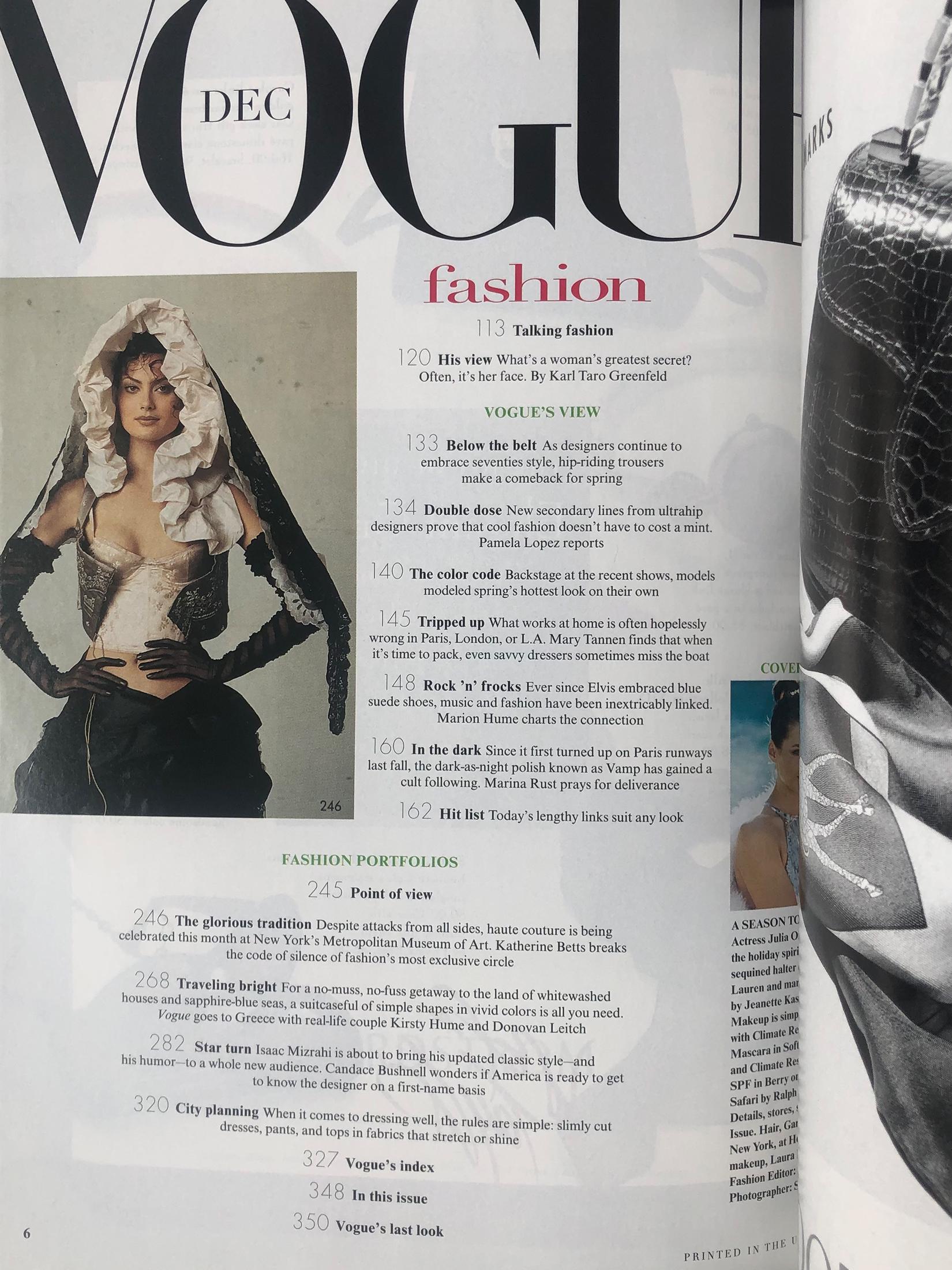 VOGUE US December 1995 Vintage Fashion Magazine 1990s Retro