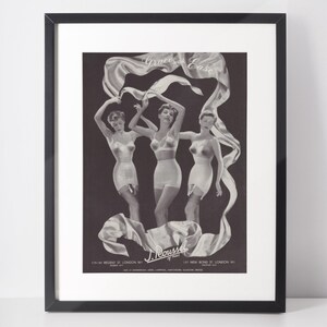 Publicité vintage J. ROUSSEL 1950 des années 1950 Lingerie impression publicité art mural anniversaire anniversaire cadeau de Noël cadeau décoration d&#39;intérieur d&#39;entreprise