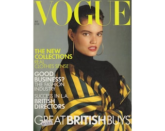Vogue UK Aug 1990 Original British Vintage Fashion Magazine