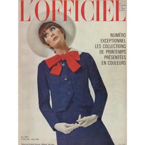 L&#39;OFFICIEL Paris March 1966 French Vintage Fashion Magazine 1960s Birthday Anniversary Christmas Gift Present Photos Ads Advertisements