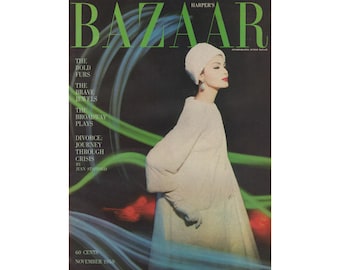 Harper's BAZAAR VS November 1958 Vintage Fashion Magazine Jaren 50 Verjaardag Verjaardag Kerst Vriendin Cadeau Idee Aanwezig