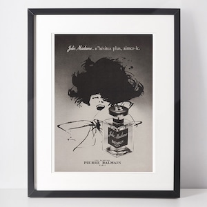 PIERRE BALMAIN 1970 Vintage Advertisement 1970s Perfume Print Ad Collectible René Gruau Illustration Wall Art Christmas Gift Present Girls