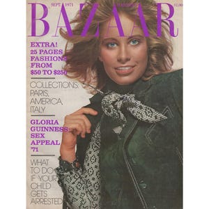 Harper&#39;s Bazaar US September 1971 Vintage Fashion Magazine 1970s Retro Birthday Anniversary Christmas Gift Present Photos Ads Advertisements