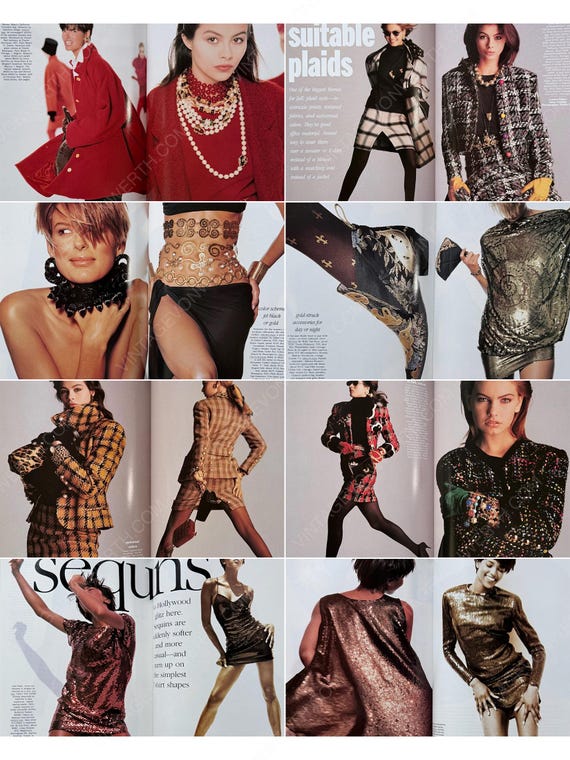 VOGUE US August 1989 Vintage Fashion Magazine 1980s Birthday