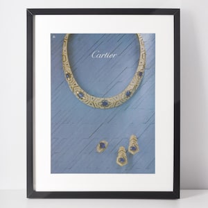 CARTIER 1986 Vintage Advertisement 1980s Luxury Jewelry Magazine Print Ad Wall Art Christmas Gift Present Interior Design Home Decor