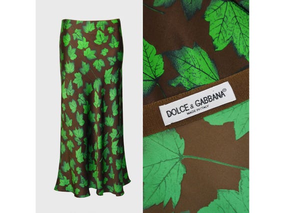 ドルチェ＆ガッバーナ 1997年春 ヴィンテージ リーフプリント シルク