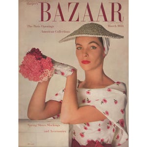 Harper&#39;s BAZAAR US March 1953 Vintage Fashion Magazine 1950s Retro Birthday Anniversary Christmas Gift Present Photos Ads Advertisements