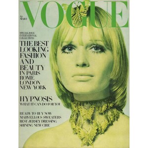 British VOGUE UK March 1st 1969 Vintage Fashion Magazine 1960s Retro Birthday Anniversary Christmas Gift Present Photos Advertisements