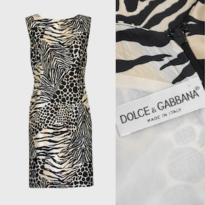 美品★ドルチェ＆ガッバーナ D&G 100% シルク デニム プリント ドレス ドルチェ＆ガッバーナ D&G 100% シルク デニム プリント ドレス