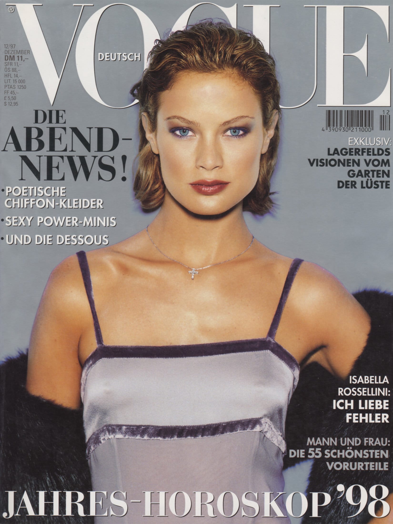 VOGUE GERMANY December 1997 Vintage Fashion Magazine 1990s Retro