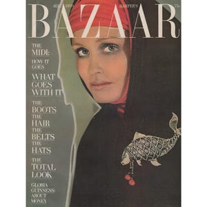 Harper&#39;s Bazaar US August 1970 Vintage Fashion Magazine 1970s Retro Birthday Anniversary Christmas Gift Present Photos Ads Advertisements