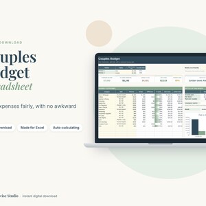 Budgetkalkylblad för par, delad utgiftsspårare, inkomstbaserad fördelning (digital nedladdning)